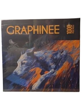 1000-Piece Blue & Orange Dog Art Jigsaw Puzzle ♡